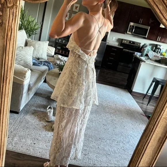FOR LOVE & LEMONS X JAIME KING LA ELIZABETH LACE TIERED MAXI DRESS - Picture 2 of 7